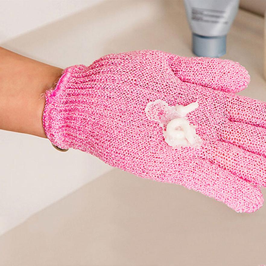 1Pair Shower Gloves Exfoliating Wash Skin Spa Bath Gloves Foam Bath Skid Resist #NE730