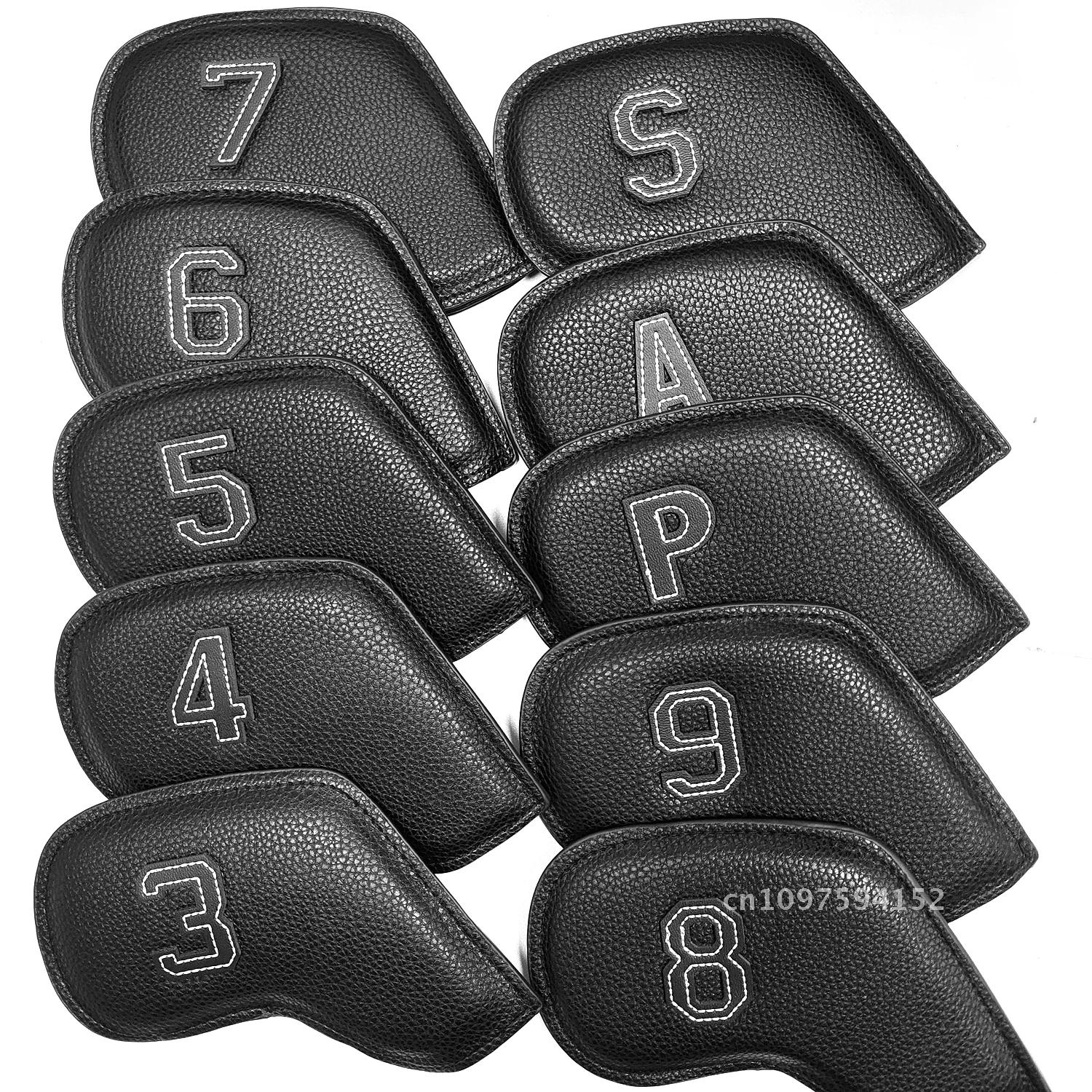 10 unids/set cubierta de cabeza de hierro de Golf 3-9,P,S,A, cubierta de número entrenamiento bordado Club Golf accesorios de equipo deportivo
