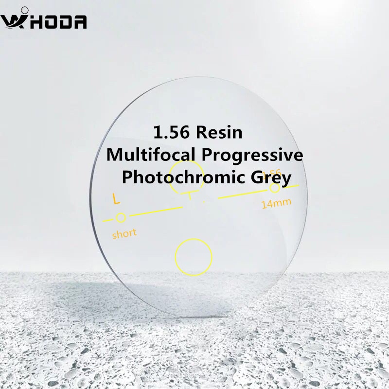 (ADD+1.0～+3.00) Photochromic Multifocal Progressive Glasses Lens ,Myopia Presbyopia Prescription Optical Short Middle Far Lenses