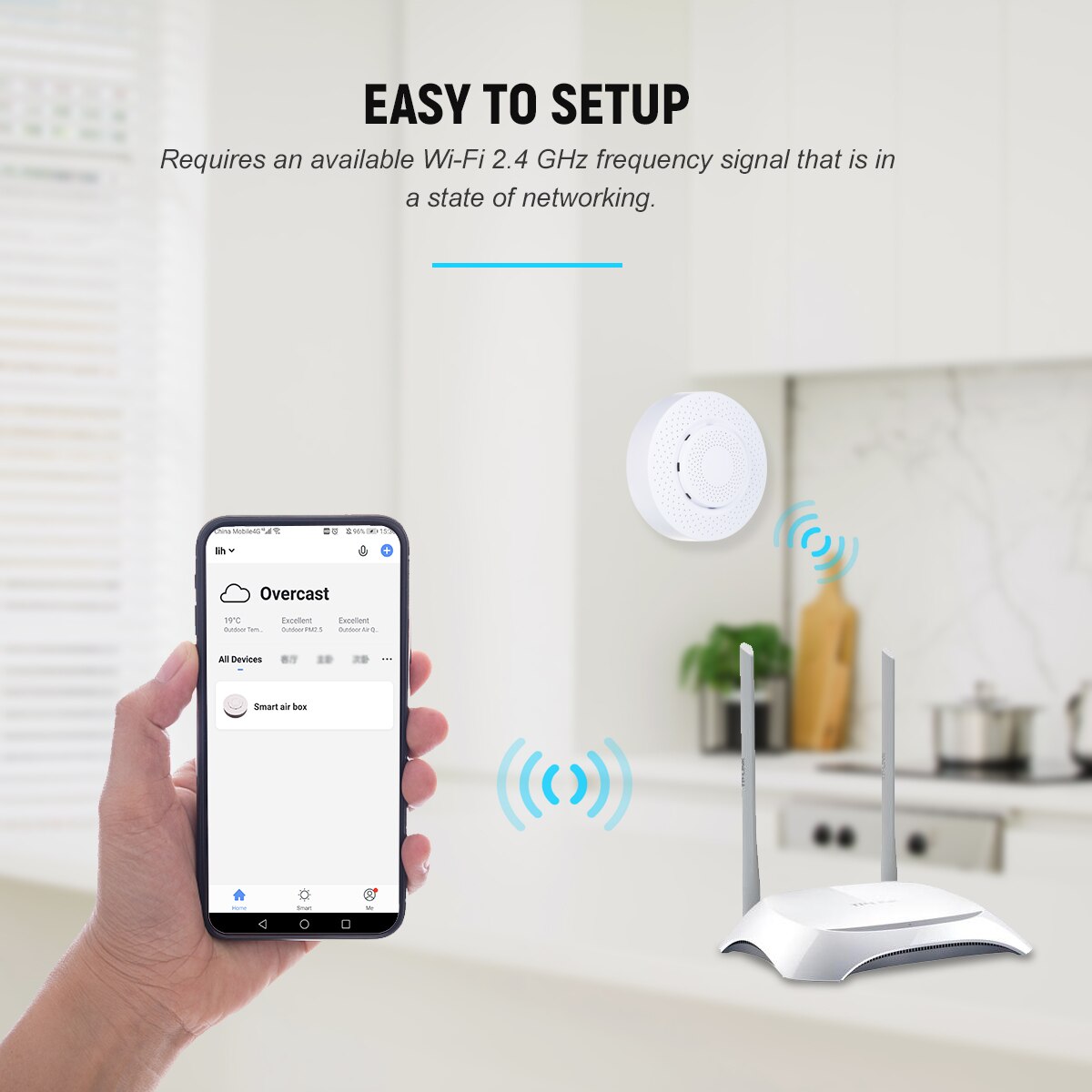 Smart WiFi Air Monitor Indoor Air Meter Tester Formaldehyde VOC Carbon Dioxide CO2 Temperature Humidity Tester