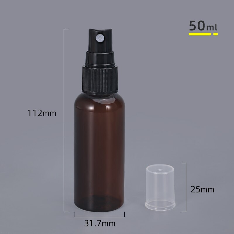 10Pcs Draagbare Lege Plastic Spuitfles Pet Verstuiver Navulbare Fles Vloeibare Ontsmettingsmiddel Container 30Ml/50Ml/100Ml: 30ml / brown