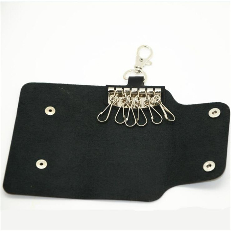 LLavero de cuero PU para hombre y mujer, organizador de llaves, bolsa dividida, cartera de la llave del coche, funda para llaves, minitarjeta, billetera