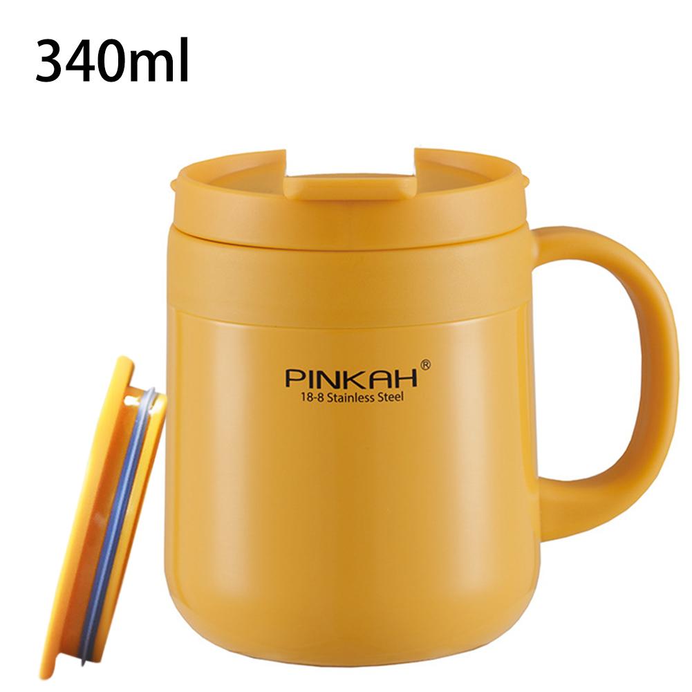 Thermos Mugs 340ml/460ml Business Style Stainless Steel Thermos Mugs Car Vacuum Flasks Coffee Tea Cups Thermol Water Bottle: Yellow 340ml