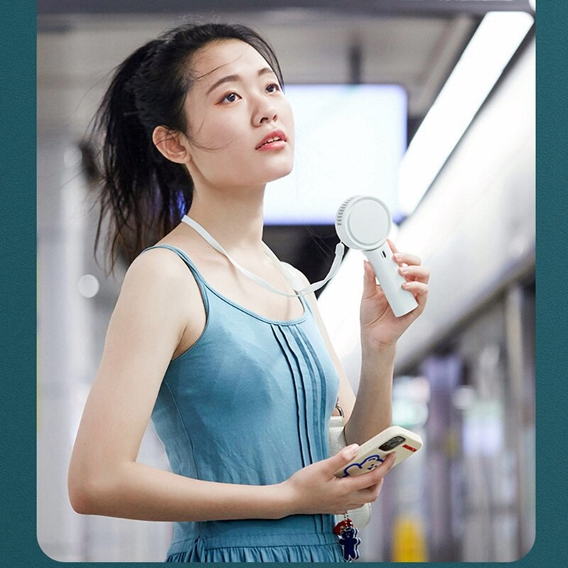 Bladeless Fan Hand Held Fan 2000Mah Portable USB Rechargeable Battery Operated Fan For Home Travel Indoors