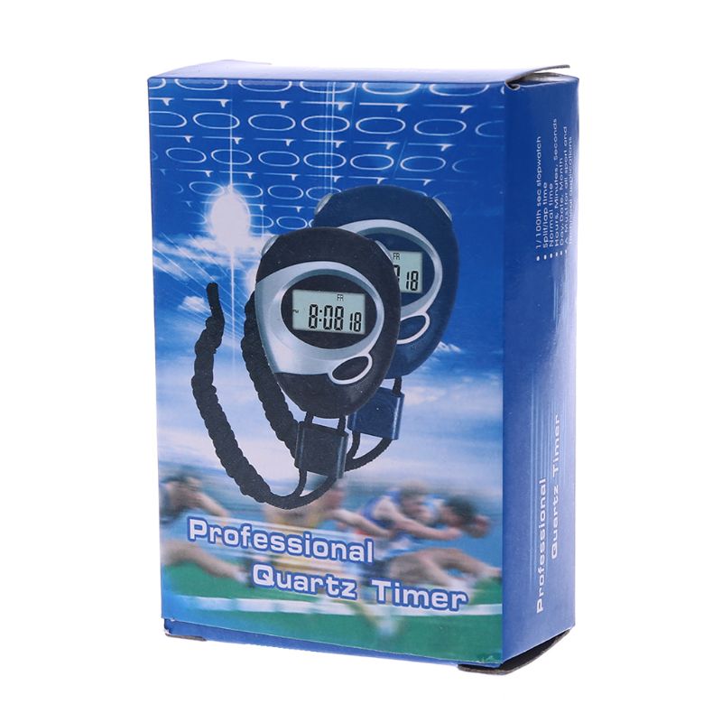 Sports Stopwatch Counter Timer Chronograph LCD Digital Handheld for Running with Battery