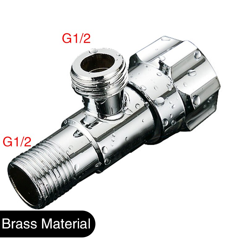 FOHEEL Copper Angle Valves G1/2 Plating Angle Valve Thickened Quick Opening Large Flow Filling Valves for Toilet Sink Water: A