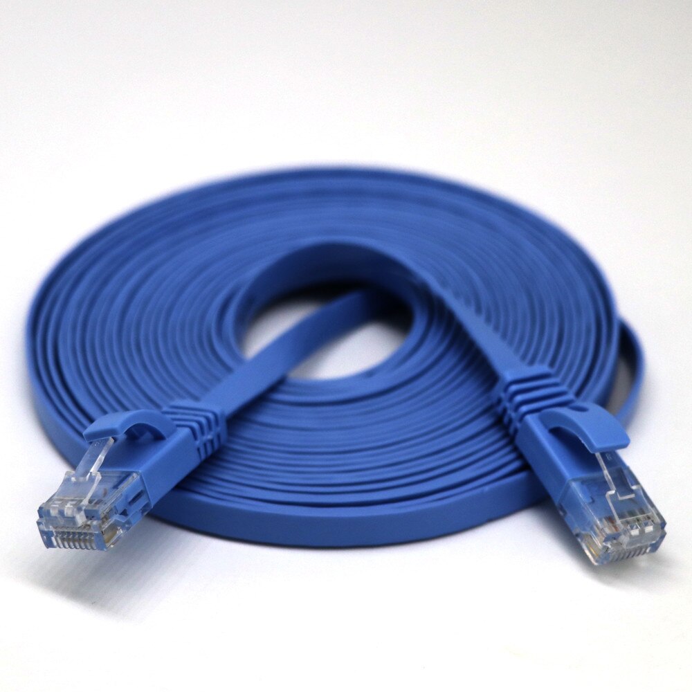 KATZE 6 Flache Ethernet Kabel Lan Kabel 1 m/2 m/3 m/5 m/10 m/15 m/20 m Flach UTP Patch Interessant Lot Für Computer Router Laptop 1,0 Gbps: Blau / 2m