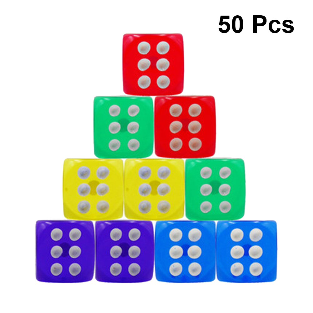 50 dés carrés 6 côtés transparents 16mm dés dés solides dés acryliques pour la fête du mexique KTV Yahtzee