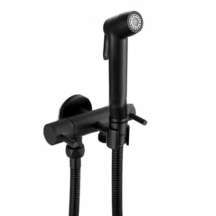 Svart bidé toalettspruta hygienisk duschkran bidéer badrum handdusch väggmonterad kran badrumstillbehör