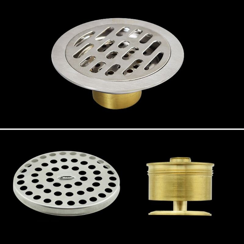 Stainless Steel Insert Round Floor Waste Bathroom Shower Room Invisible Floor Drain Fast Drainage Odor-resistant