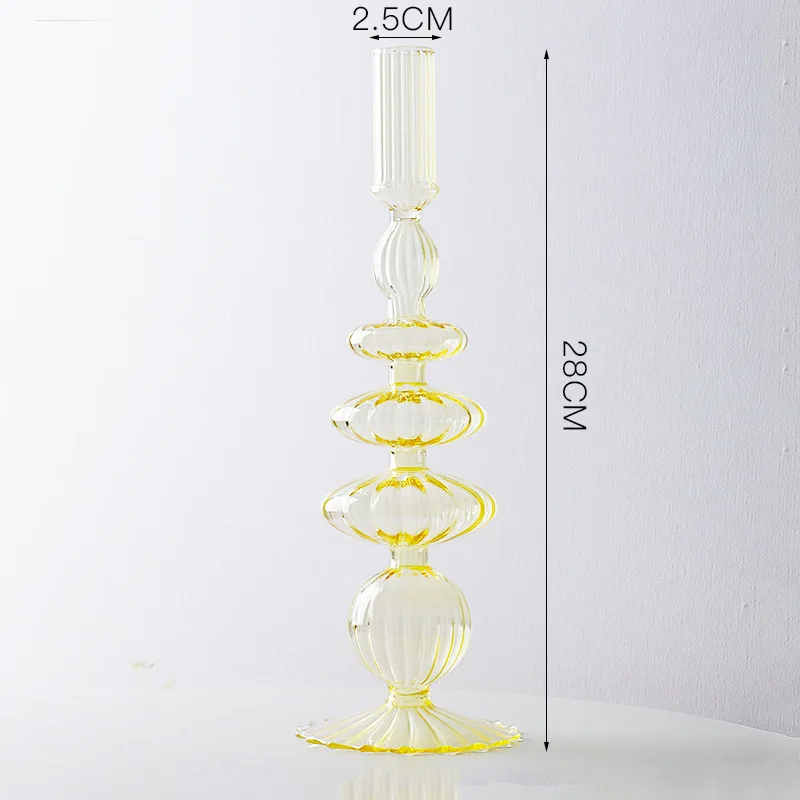 Candelabro de cristal europeo de lujo para decoración del hogar, soporte de palo de vela de boda, centro de mesa, gafas Vintage: Chocolate