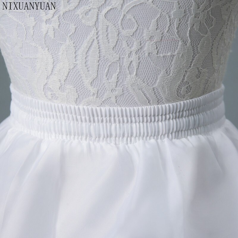 2 Hoops White A Line Long Flower Girl Dress Petticoat Kids Ballet Petticoat Child Crinoline Tutu Skirts Girls Underskirt