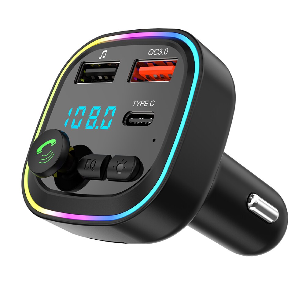 Car Bluetooth-compatible 5.0 MP3 Player Wireless Transmitter QC3.0 Type-C Smart Fast Charger Handsfree Audio Receiver