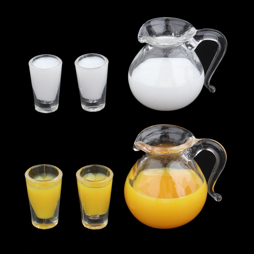 Lots 6 Dolls House Drink Juice Milk Pot Cups Tableware Supplies Life Scenes