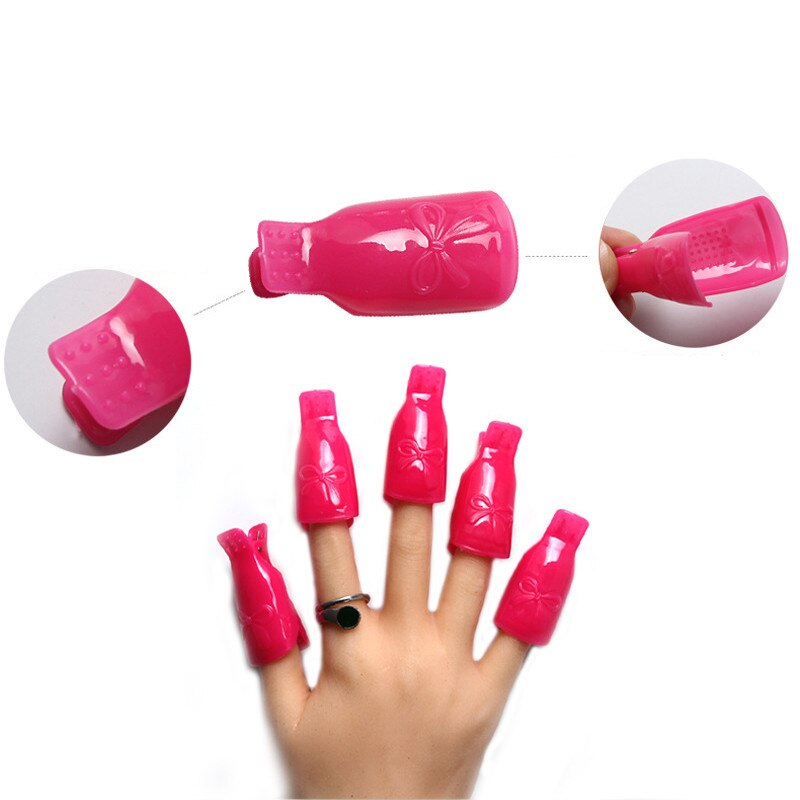 10 stuks/set plastic remover gel polish remover wraps plastic nail art soak off cap uv gel polish reinigingstool