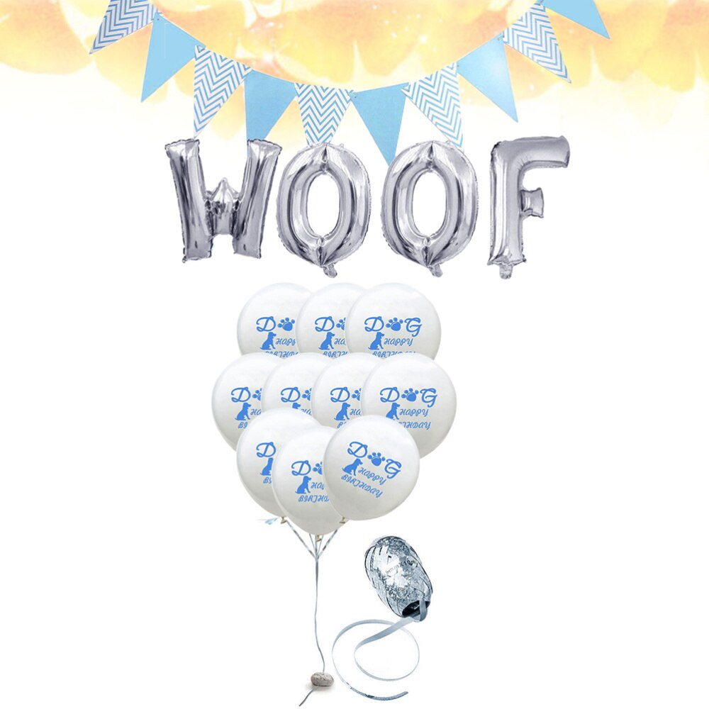 16 Inch Woof Letters Pet Party Ballon En Pailletten Ballon Decoratie Latex Ballonnen Feestartikelen Voor Baby Shower Verjaardag Par: Picture 2