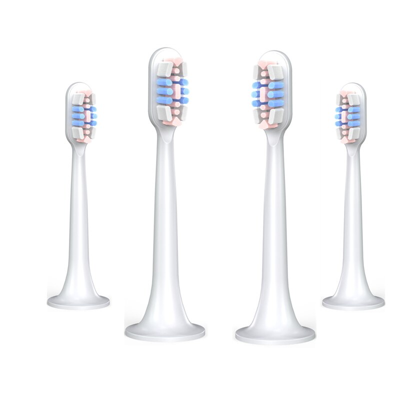 Cabeça de escova de dentes elétrica 4x para xiaomi sonic, t300 t500 t700, ultrassônica 3d, de alta densidade, substituição: 4pcspink