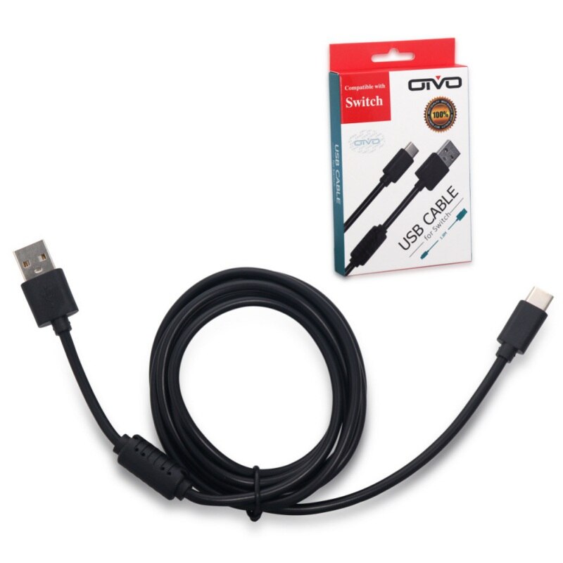 Câble USB type-c avec anneau magnétique pour recharge et données, cordon d'alimentation pour manette Nintendo, 1.8 mètres: Default Title