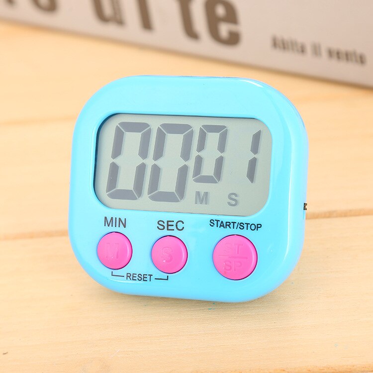 LCD Digital Kitchen Countdown Alarm Clock Timer with Stand Kitchen Timer Practical Cooking Timer Alarm Clock: blue