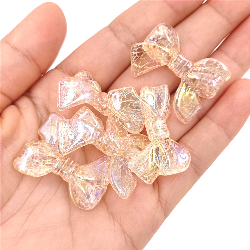 Perles scintillantes avec nœud papillon, bijoux de bricolage, accessoires exécutifs, matériel de bracelet, , 5 pièces: Champagne