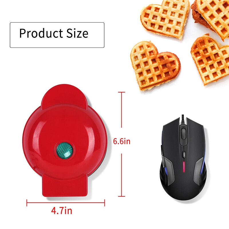 Cuppedia-Mini gofrera en forma de corazón para el hogar, 220V o 110V, novedad