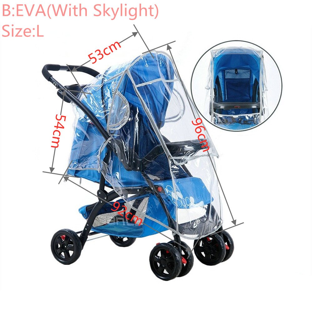 Waterproof Rain Cover Transparent Wind Dust Baby Strollers Pushchairs Raincoat S/M/L Shield Zipper Open Stroller Accessories