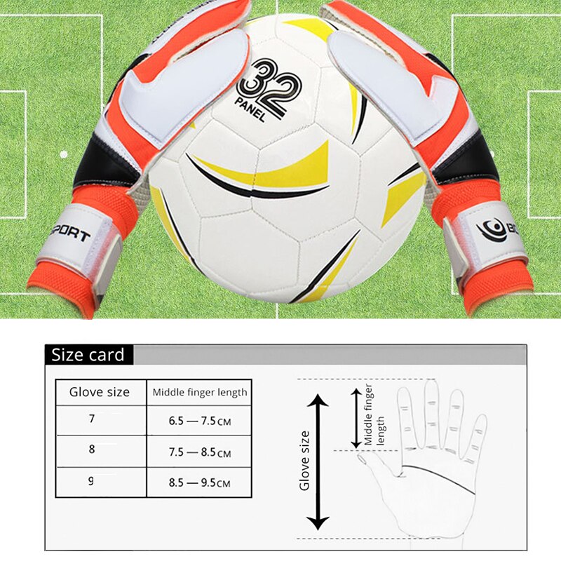 Adult/Children Finger Protection Thicken Latex Soccer Football Goalie Gloves Goal Keeper Gloves