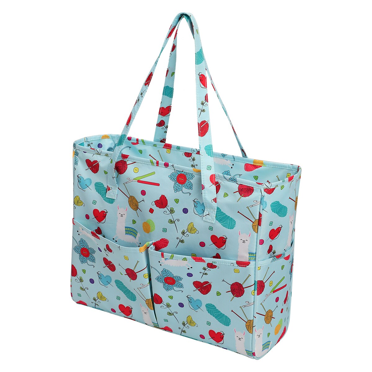 Print Bag Knitting Storage Bag Knitting Needle Bag Storage Bag Knitting Bags For Yarn Set DIY Household Organizer: Light Grey