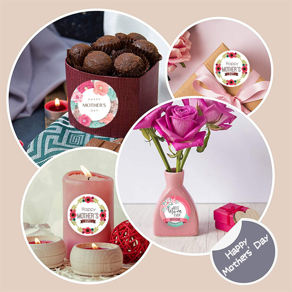 50-500 Stuks Gelukkige Moeders Dag Stickers Ronde Bedankjes Stickers Voor Cadeaubonnen Decoratie Envelop Zegels Cadeaupapier Feest Gunst