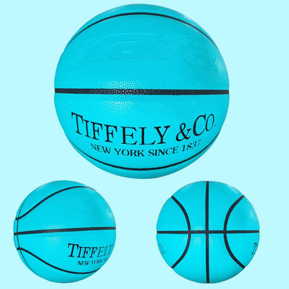 Red PU-pelota de baloncesto de cuero, Tamaño 7, baloncesto al aire libre, para interior, nueva aguja de entrenamiento: Blue