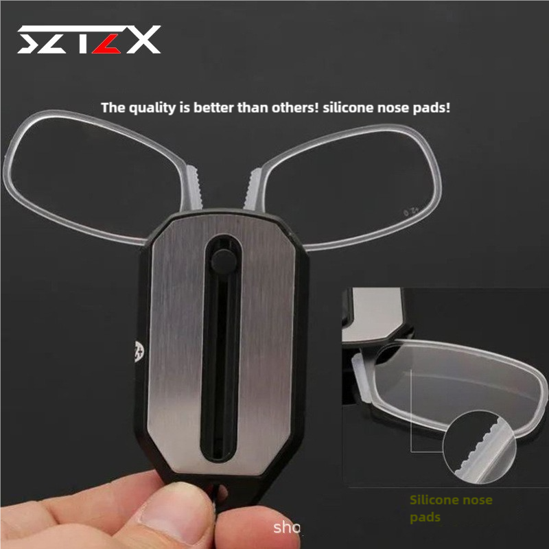 Neus Clip-on Leesbril Opvouwbare Pootloze Ultralight Sleutelhanger Bril Mannen Vrouwen Mini Draagbare Verziend Bril +1.0 tot +3.0
