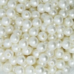 4mm-18mm straight holes white ivory round imitation plastic pearl accessories Beads & Jewelry Making: Ivory / 10mm(100pcs)