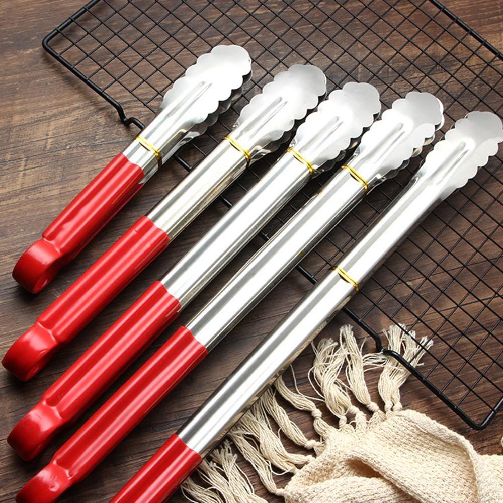 Silicone Voedsel Tong Staal Keuken Tang Siliconen Klem Antislip Clip Salade Keuken Bbq Gereedschap Accessoires Koken Y2O0