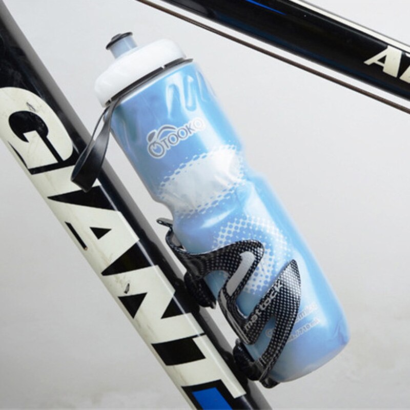 Botella de agua a presión para deportes al aire libre, accesorio de plástico para mantener el agua fría, aislamiento de doble capa, U0001: blue