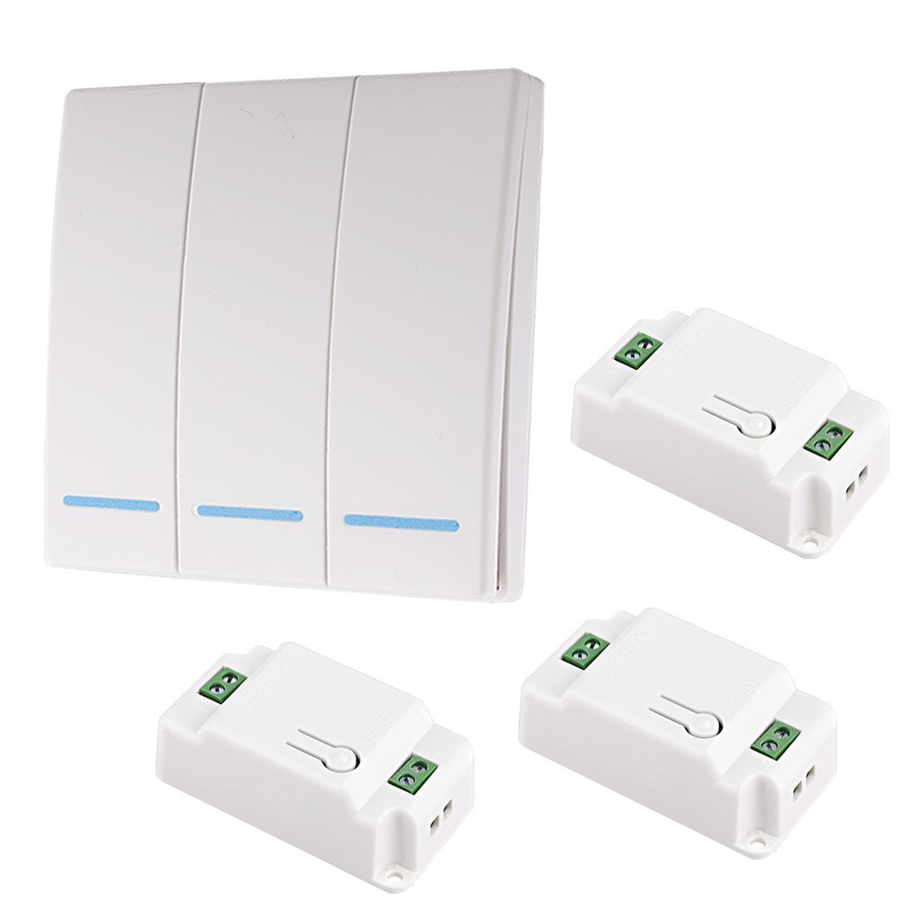 86 Type 433Mhz Wall Panel Wireless Switch Light Transmitter Smart Switch Button RF Remote Control AC 110V 220V Receiver: A5