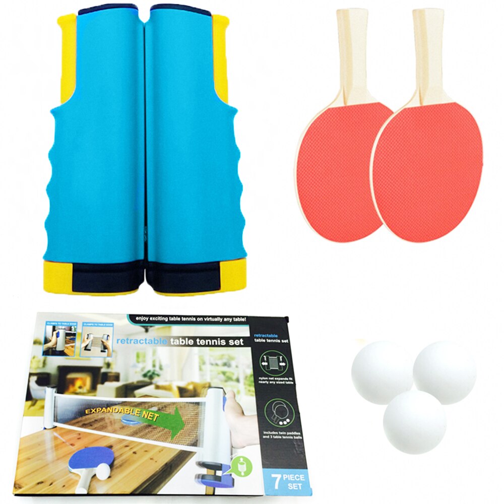 1 Set Tragbare Tischtennis Trainning Ausrüstung Ping Pong Net Schläger Versenkbare Netto Rack Verstellbare Jedem Tisch Sport Ausrüstung: Blue