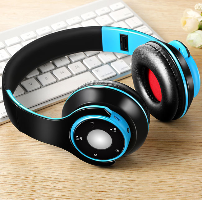 Auriculares inalámbricos con bluetooth 5,0, reproductor de mp3, tarjeta sd, micrófono para música: Color de piel