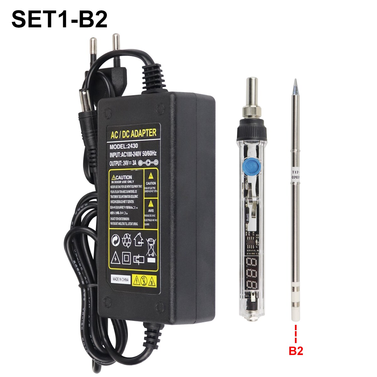 T12 75W mini elektryczna lutownica regulowana temperatura przenośna stacja lutownicza K narzędzie robić tipsów w/zasilacz nie SH72: zestaw 1-B2