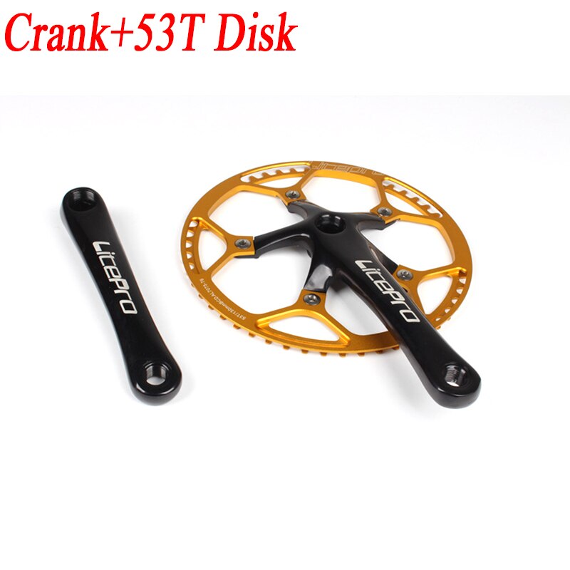 Bielle unique intégrée pour vélo pliant, 45T 47T 53T 56T 58T BCD 130mm, pièces de vélo, pédalier et disque: 53T gold