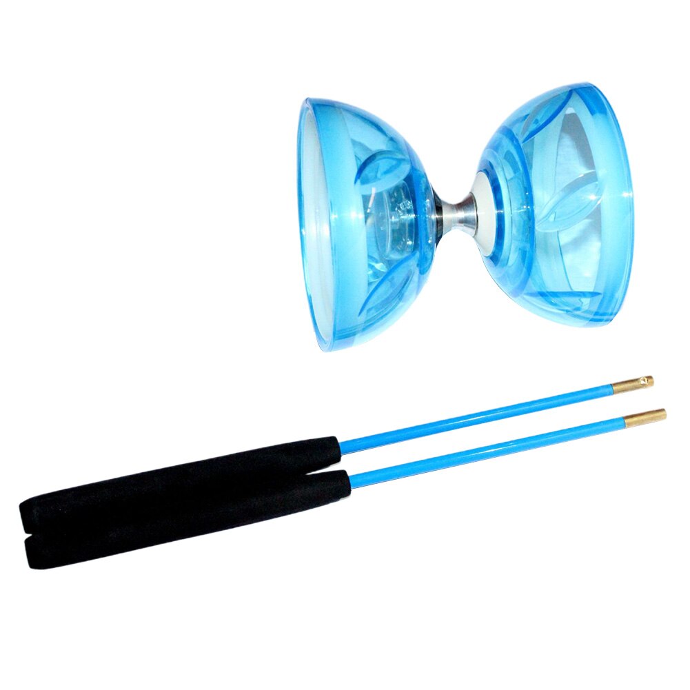 Soft Diabolo Set High Speed Light Glow Hand Play Hobbies Funny With Rope Classic Juggling Toy Bearing Children: Light Blue