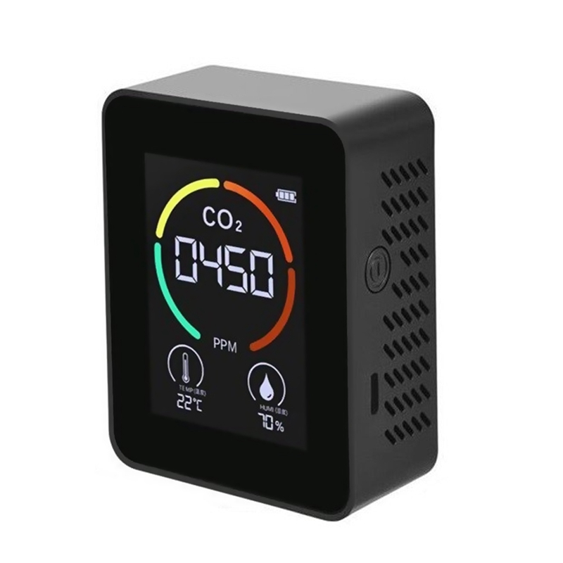 Air Monitor CO2 Carbon Dioxide Detector Air Temperature Humidity Monitor Fast Measurement Meter for CO2: white