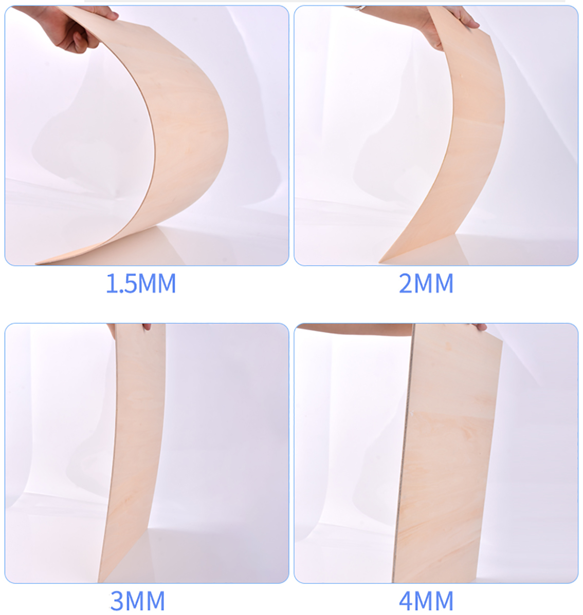 Tykk treplate av bassved, 1.5-10mm modelllag, treplate, gjør-det-selv-håndverk, sandbord, byggemodellmaterialer, tilbehør