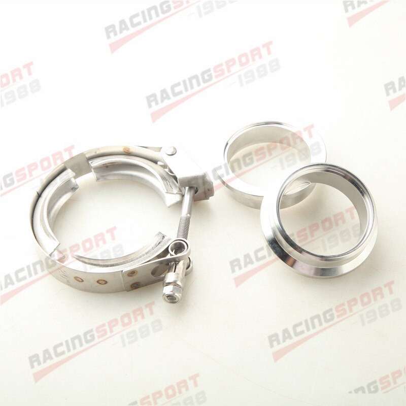 Stainless Steel Quick Release V-Band Vband Clamp & 2" ID Male/Female Flanges Kit