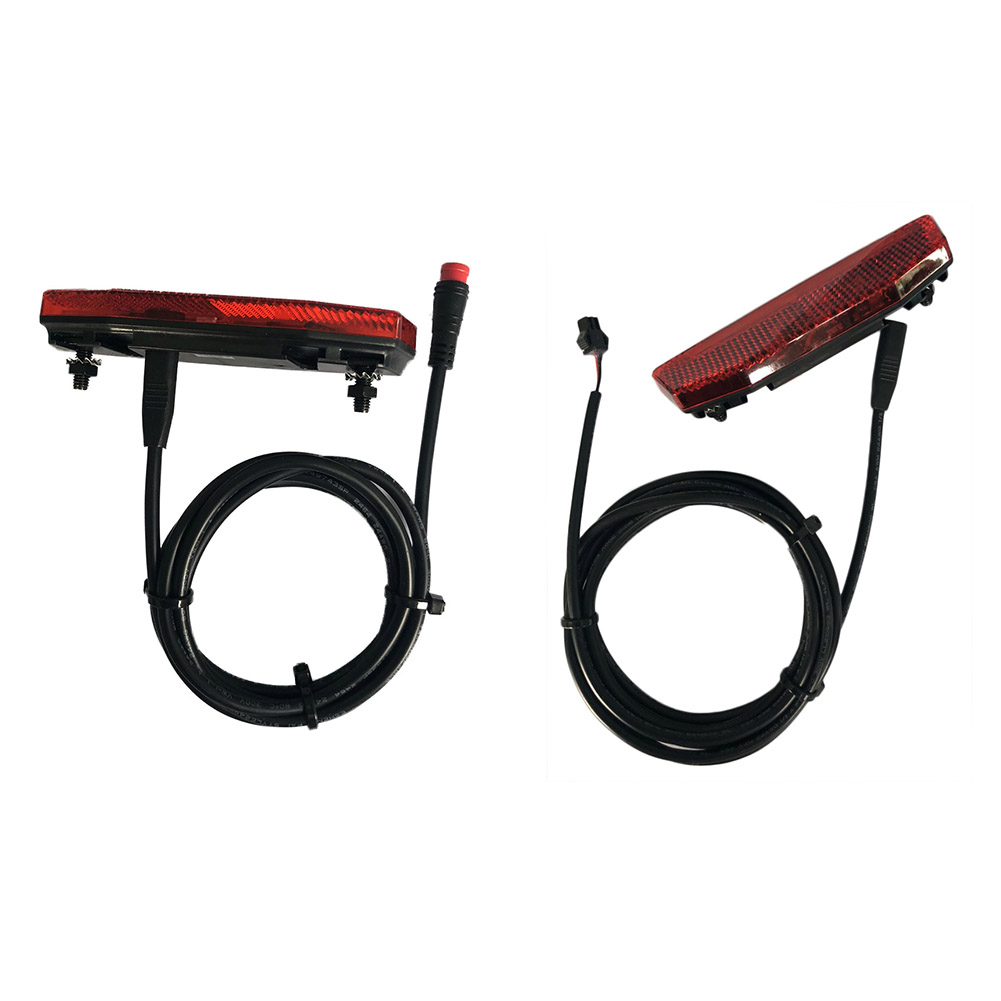 Luz trasera de bicicleta eléctrica de 36V/48V/luz trasera LED de advertencia de seguridad lámpara trasera SM conector impermeable para patinete eléctrico luz de longitud de Cable de 120cm