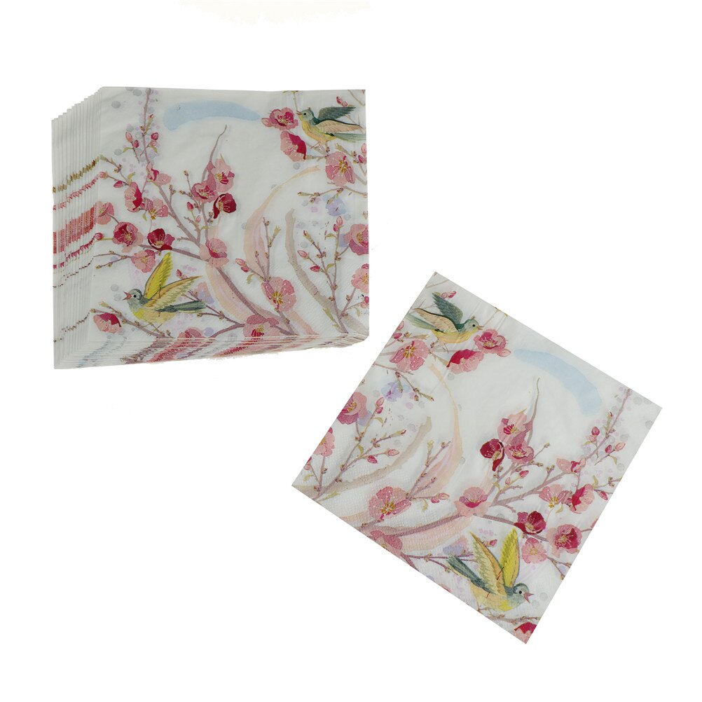 20 stuks Gedrukt Bloem Papier Servetten Voor Bruiloft en Partij Decoratie Tissue Stof Decoupage Primaire houtpulp Servet 30*30cm