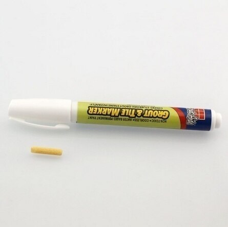 Caulking Grout and Grout-Aide Tile Marker Ceramic Tile Reface Repair Pen White Reversible Nib MU8669