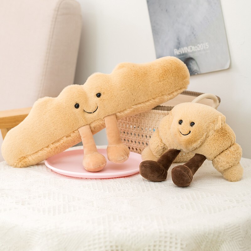 Nette Französisch Toast Pretzel Stangenbrot Croissant Puppe sop Brot Beine Lebensmittel Dekor Glocken Anhänger Schlüssel Ring Schlüssel Kette