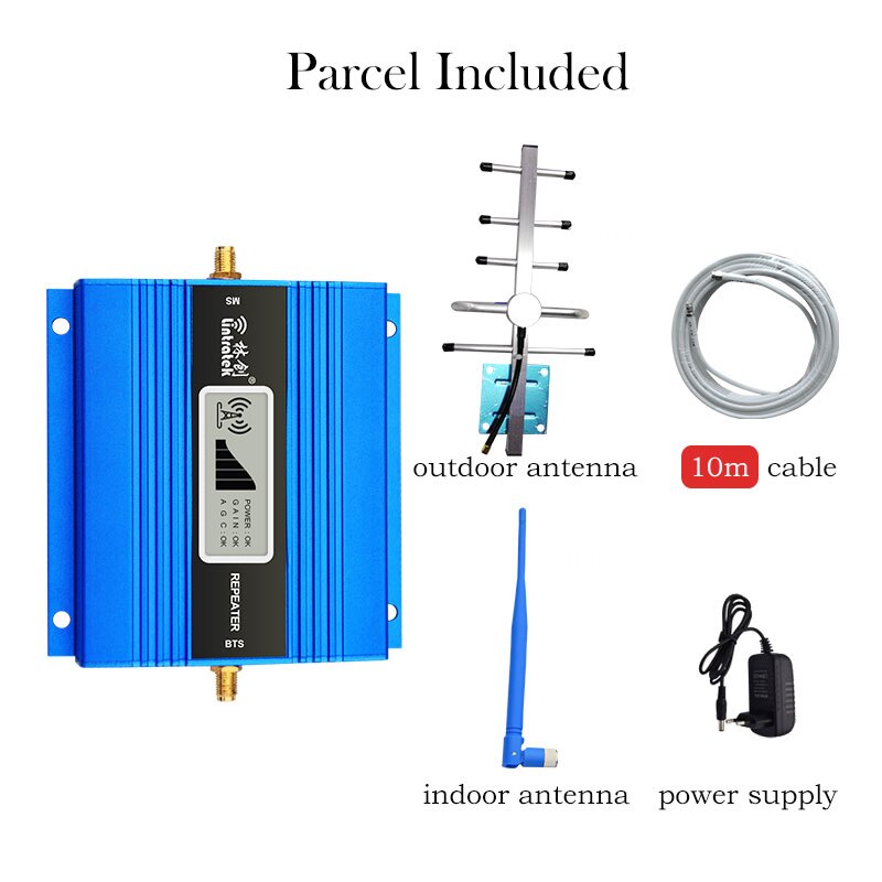 Lintratek GSM 900 Celular Amplifier LCD UMTS 900mhz Cell Phone Repeater Signal Booster Voice Call Antenna Yagi + Whip 10m Kit