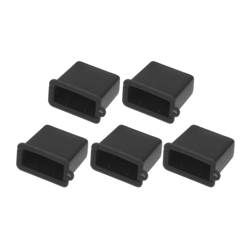 5Pcs Usb Type A Man Anti-Dust Plug Stopper Cap Cover Protector: Black