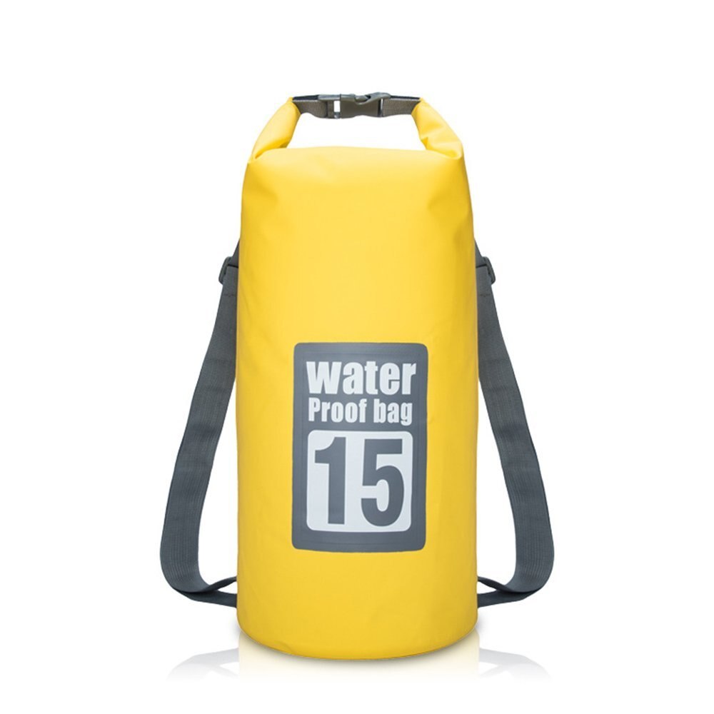 Sacs étanches 5l, 10l, 15l, 20l/30l, sac sec de rangement pour canoë, Kayak, Rafting Sport de plein air, Kit de voyage, sac à dos: 15L-Yellow